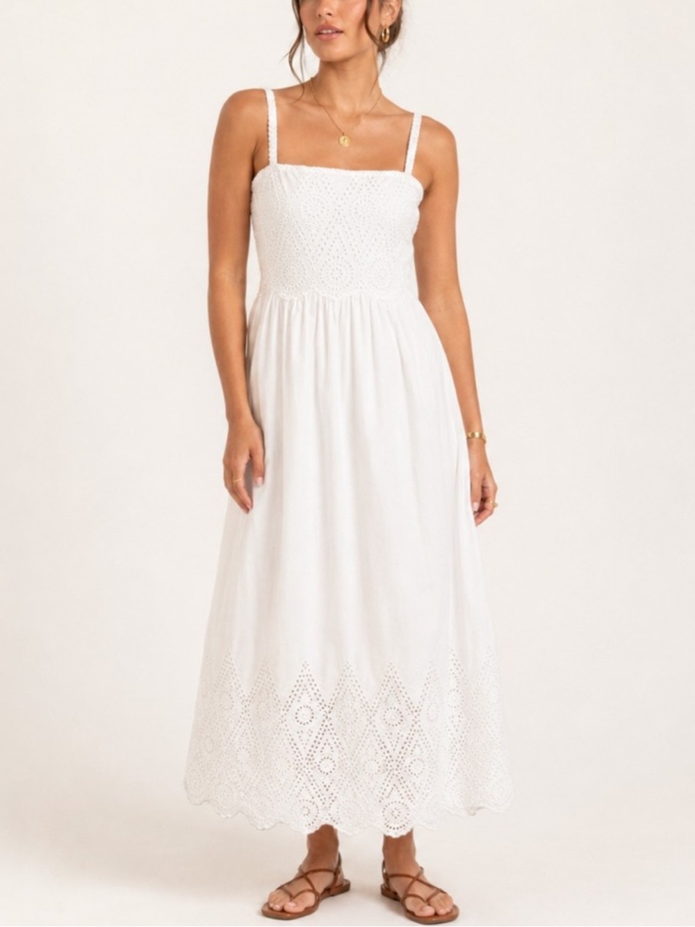 Posse XS Louisa Dress Eyelet Vintage White